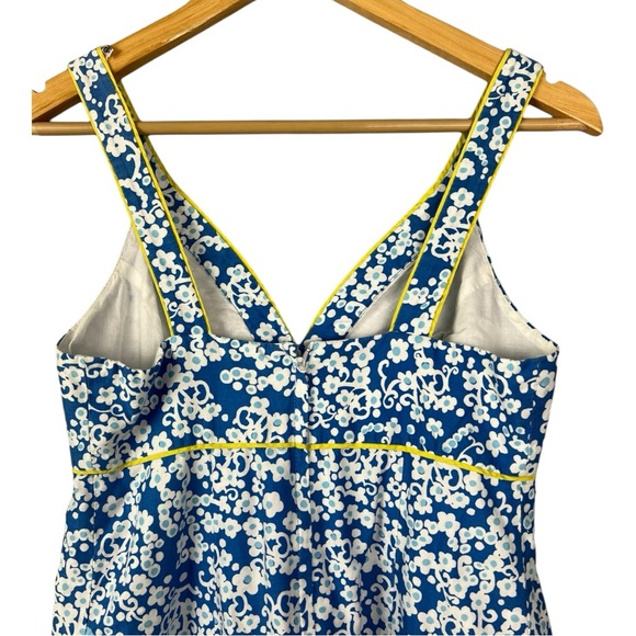 Lily Pulitzer Margherita Knotty Whirlpool Paisley Blue + Yellow Dress | Size 6 - Picture 3 of 6
